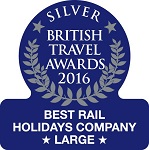 2015 - Best Rail Holidays Company (Large) 2016 - Silver Best Rail Holidays Company (Large)